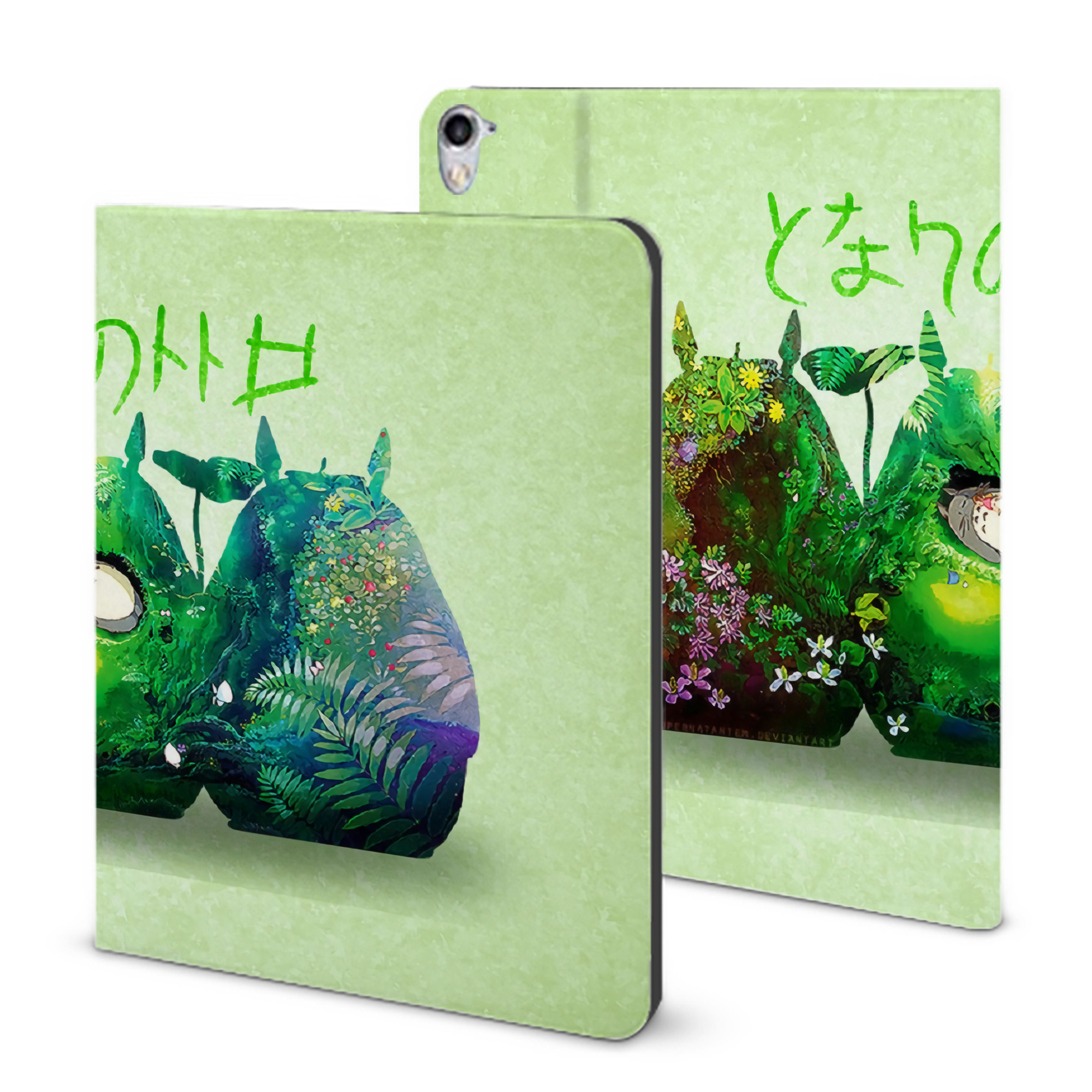 （画像用） となりのトトロ 草壁メイ 草壁サツキ My Neighbor Totoro Satsuki Kusakabe Mei Kusakabe IPad ケース ブック型 PUレザー TPU 耐衝撃 軽量 薄型 ペン収納なし 全面保護 IPad 各モデル対応